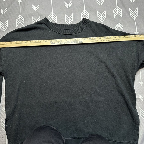 Aerie Oversized Men's Sweater Sz L Crew Neck Pull‎ On Long Sleeves Black - Picture 3 of 9